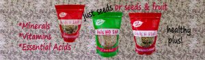 Minerals, Vitamins and Essential Acids are some of the benefits with Seed Sister packaged Seeds and Seeds N Fruit.